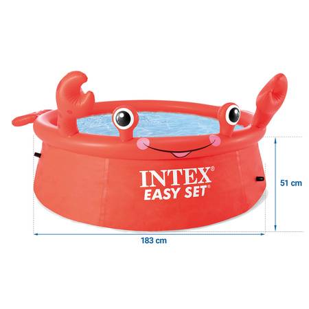 INTEX Basen ogrodowy rozporowy 183 x 51 cm czerwony krab