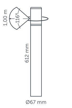 IN-LITE Słupek oświetleniowy LIV CORTEN 61,2 cm