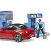BRUDER Zabawka Stacja paliw z czerwonym autem Roadstar 062111