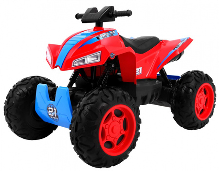 Quad na akumulator Sport Run dla dzieci Czerwony + Napęd 4x4 + LED + Radio MP3