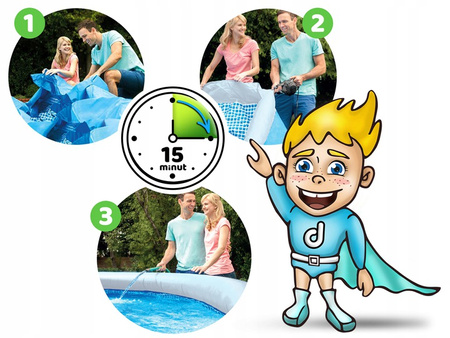 BESTWAY Basen ogrodowy rozporowy 244 x 61 cm z akcesoriami 9w1