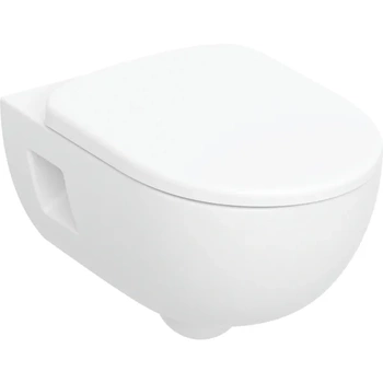 GEBERIT  Selnova Premium Zestaw wiszącej miski WC, lejowa  Rimfree, z deską sedesową,