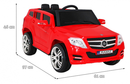 Autko City Rider dla dzieci Czerwony + Pilot + Regulacja kierownicy + Wolny Start + MP3 USB + LED