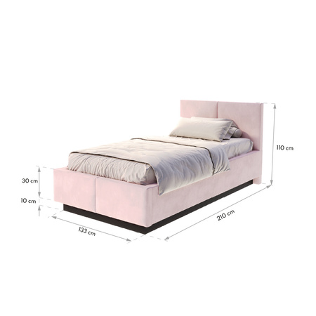 Łóżko lewitujące tapicerowane AVEIRO 120x200 cm z pojemnikiem i stelażem podnoszonym - TRINITY kremowy