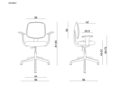 UNIQUE SPARKY Fotel obrotowy dla dzieci różowy