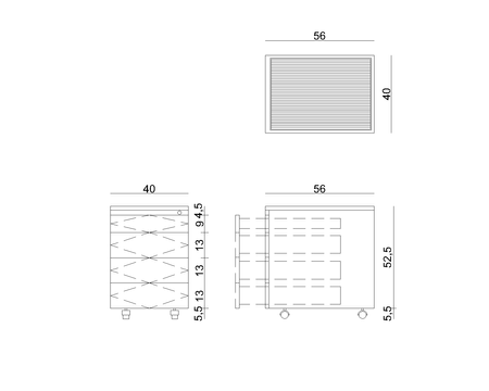 UNIQUE Kontener 325 - 4 szuflady biały