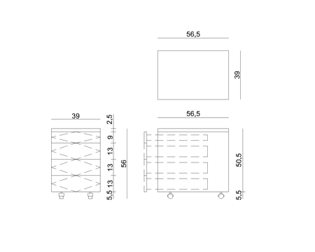 UNIQUE Mobilny kontener RP-04 na kółkach- czarny