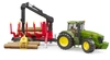 BRUDER 03054 Traktor John Deere 7930 Z przyczepą i dźwigiem do bali drewnianych (4szt)
