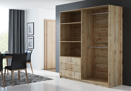 Szafa Pekin D4 dąb wotan z lustrem