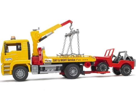 BRUDER Laweta MAN TGA z pojazdem terenowym 02750