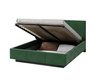 Łóżko lewitujące tapicerowane AVEIRO 160x200 cm z pojemnikiem i stelażem podnoszonym - TRINITY butelkowa zieleń