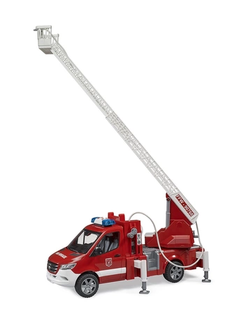 BRUDER 02673 MB Sprinter Straż pożarna z drabiną obrotową, pompą i modułem światło + dźwięk