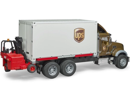 BRUDER 02828 MACK Granite UPS kontener z wóżkiem widłowym