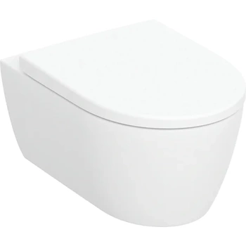 GEBERIT iCon Zestaw wiszącej miski WC, lejowa, Rimfree, z deską sedesową,