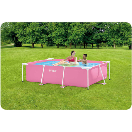 INTEX Basen ogrodowy stelażowy 220x150x60 cm 2w1 różowy