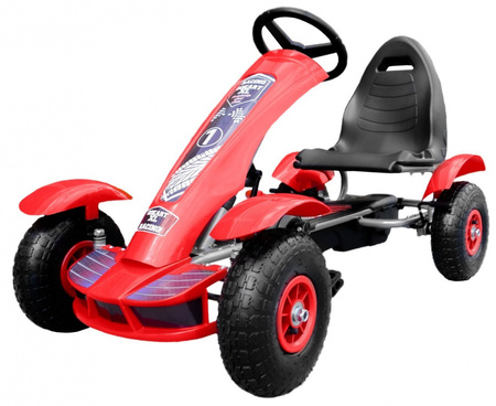 Duży Gokart pompowane koła czerwony - F618.CR