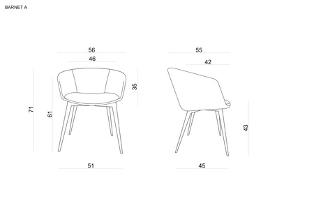 UNIQUE BARNET A Krzesło ekoskóra szary