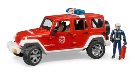 BRUDER 02528 Jeep Wrangler Unlimited Rubicon straż pożarna z figurką strażaka i z modułem 02802