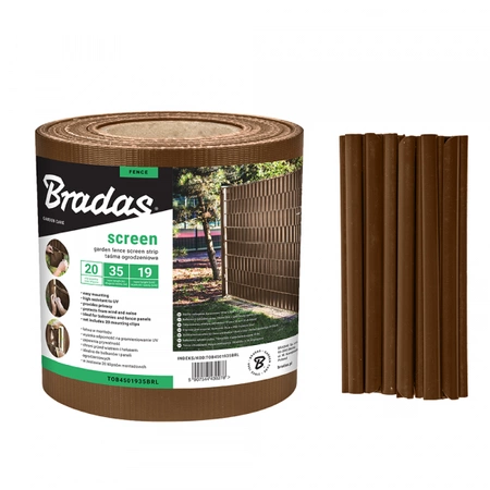 BRADAS Taśma ogrodzeniowa 19cm x 35m - brązowy RAL8011