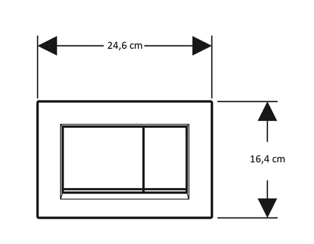 GEBERIT Przycisk uruchamiający Sigma30, przedni, czarny-czarny mat-czarny 115.883.DW.1