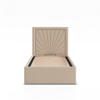 ADAMS Łóżko stelażowe VASTO 90x200 cm z metalowym podnoszonym stelażem - HUGO krem