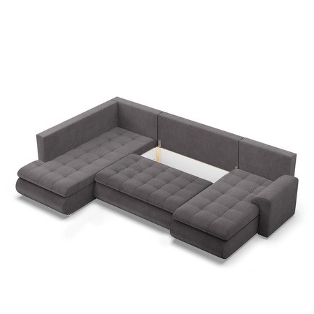 ADAMS Narożnik FORESTA ULO z leżanką i otomaną POSO 22 - ciemny szary