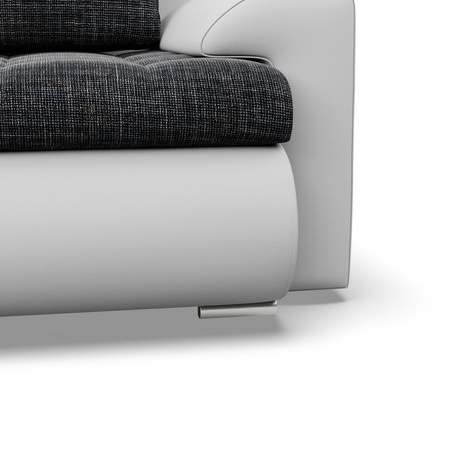 ADAMS Narożnik FORESTA ULO z leżanką i otomaną LAWA 17 / REAL 11 - ciemny szary + biały