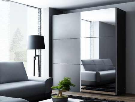 Szafa Rodos 225 grafit z lustrem