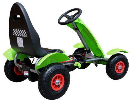 Duży Gokart pompowane koła zielony - F618.ZIE
