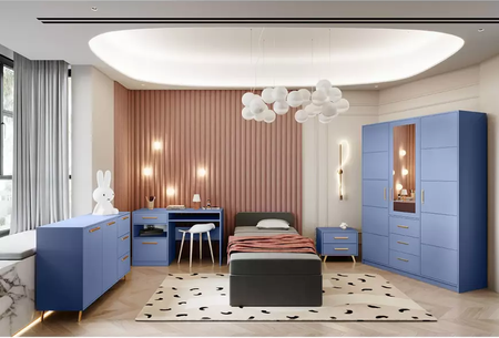 Biurko BALI II zgaszony błękit