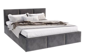 FRESIA Łóżko tapicerowane 160x200 cm grafit , stelaż metalowy podnoszony