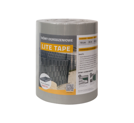 THERMOPLAST Taśma ogrodzeniowa Lite Tape 19cm x 35 m RAL7040 + 20 szt klipsów