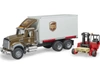 BRUDER 02828 MACK Granite UPS kontener z wóżkiem widłowym
