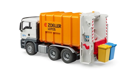 BRUDER 03762 MAN TGS Śmieciarka pomarańczowa