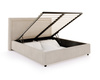 FDM Łóżko tapicerowane NOBILE 140x200 cm z pojemnikiem i metalowym stelażem podnoszonym - sztruks beż
