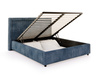 FDM Łóżko tapicerowane NOBILE 140x200 cm z pojemnikiem i metalowym stelażem podnoszonym - sztruks granat