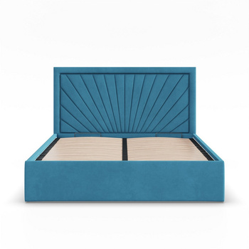 ADAMS Łóżko stelażowe VASTO 160x200 cm z metalowym podnoszonym stelażem - TRINITY Azur