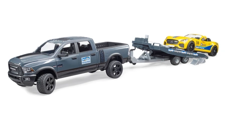 BRUDER 02504 Auto Dodge RAM 2500 Power Wagon z lawetą i autem Roadster Racing Team