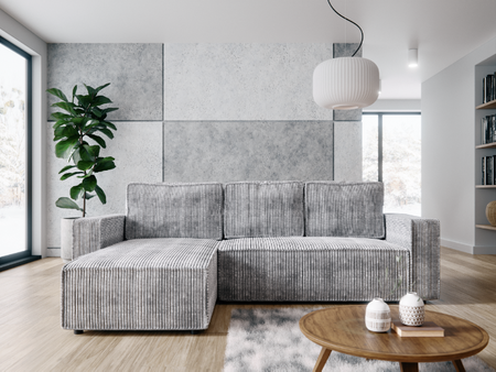 Narożnik BRIK w tkaninie POSO - funkcja spania