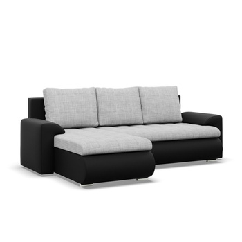 ADAMS Narożnik FORESTA z leżanką LAWA 09 + REAL 11 jasny szary/czarny