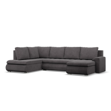 ADAMS Narożnik FORESTA ULO z leżanką i otomaną POSO 22 - ciemny szary