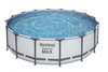 BESTWAY  Basen stelażowy Steel Pro MAX 488x122 Szary 16FT 5w1 + Drabinka + Pokrywa