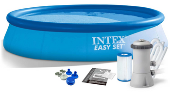 INTEX Basen ogrodowy rozporowy 366 x 76 cm zestaw 3w1