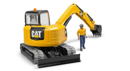 BRUDER 02466 Minikoparka CAT z figurką robotnika
