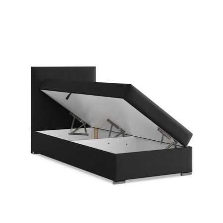 ADAMS Łóżko CALVI kontynentalne 90x200 cm HUGO głęboka czerń