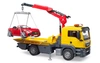 BRUDER 03750  MAN TGS Pomoc drogowa z autem Roadster czerwonym i modułem L & S
