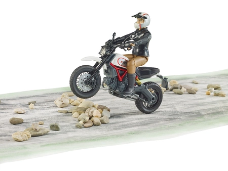 BRUDER 63051 Scrambler Ducati Desert Sled z kierowcą