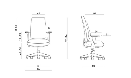 UNIQUE WORK Fotel obrotowy szary