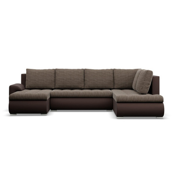 ADAMS Narożnik FORESTA ULO z leżanką i otomaną LAWA 2 / REAL 66 - brązowy