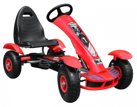 Duży Gokart pompowane koła czerwony - F618.CR